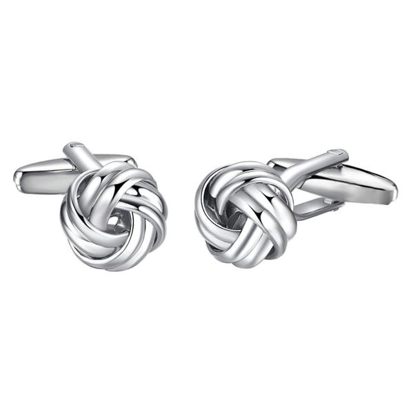

yoursfs 6 pairsset fried dough s knot cuff links men fashion gold plated 18k unique anniversary holiday birthday gift6810511, Silver