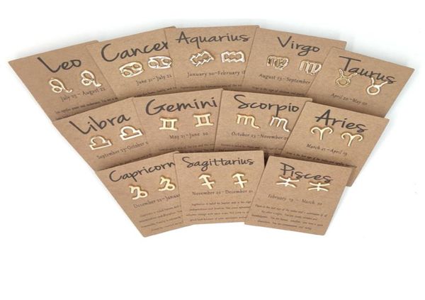 

horoscope zodiac stud earrings 12 constellation astrology 18k gold plated little ear stud for women girls teens birthday anniversa3413020, Golden;silver