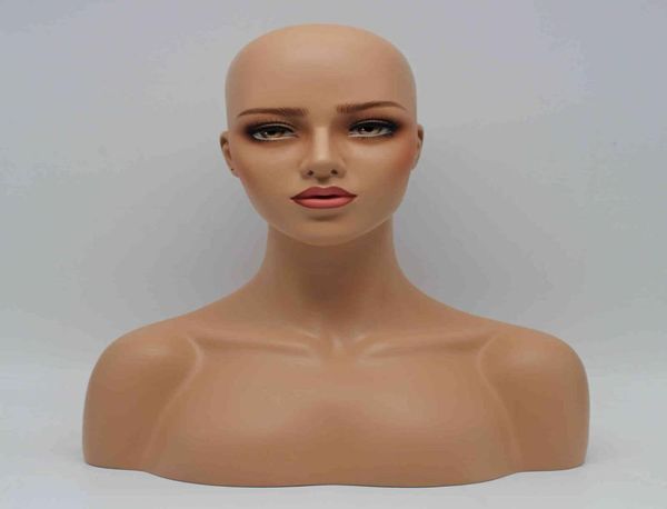 

female realistic mannequin head for wig hast and jewelry display1709587, White
