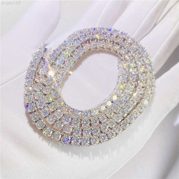 

jinao fine moissanite jewelry hip hop 925 silver rose gold yellow gold chain 3mm d vvs1 men moissanite tennis chain necklace