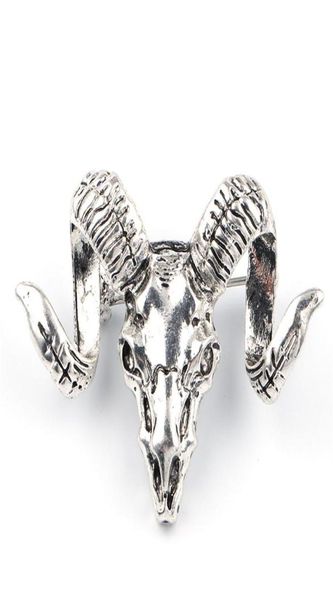 

whole 20pcs vintage sheep head shape brooch personality cloth decor jewelry for men and women enamel hat scarf badge pins 201009259821269, Gray