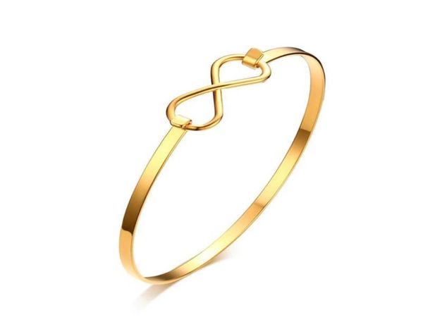 

fashion jewelry women039s 3mm stainless steel bracelet for girls gold color limit infinitely cuff bangle wristband whole1058983, Black