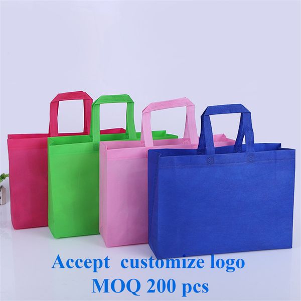 

20 pcs foldable eco-friendly non woven fabric shopping bag for gift/advertisement/party tote shopping bag accept customize print logo