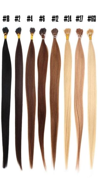 

16quot 18quot 20quot 22quot 24quot keratin stick i tip extensions 100g 1gs 100 indian remy hair extension3245496, Black
