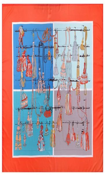 

new 130130cm fashion silk scarf women large shawls french tassels printing square scarves femme neckerchief headband2650982, Blue;gray