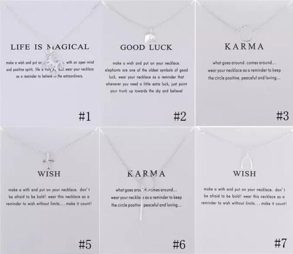 

silver dogeared necklaces unicorn elephant circle angel wings cross arrow heart charms pendants necklace for women fashion jewelry3335740