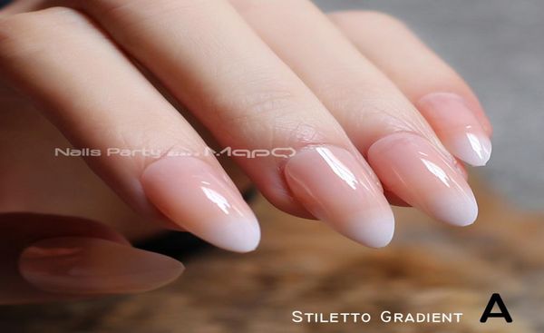 

french gradient stiletto natural nails coffin nude medium short square fake nails red black oval false ballerina5066382, Red;gold