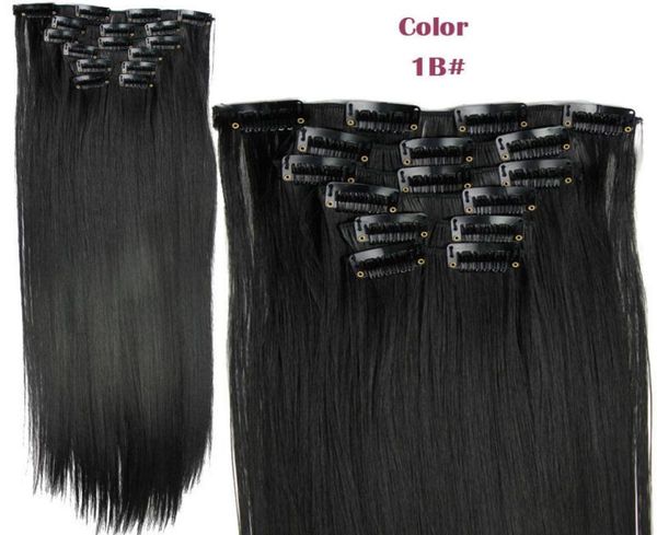 

7a natural remy clip in human hair extesnisons100g 140g 160g 180g 7810pcs virgin brazilian straight clip in hair extensions dhl 3163169, Black