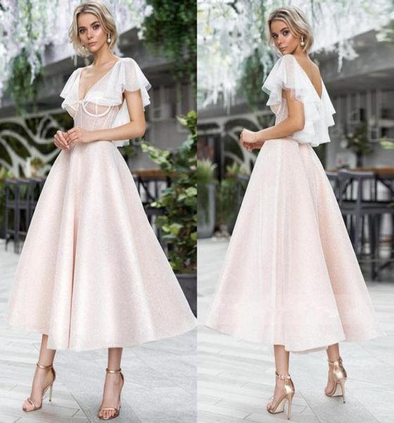 

reflective vneck lace a line cocktail dress chic applique cap sleeve backless tealength formal party short evening dresses plus 2954100, Black