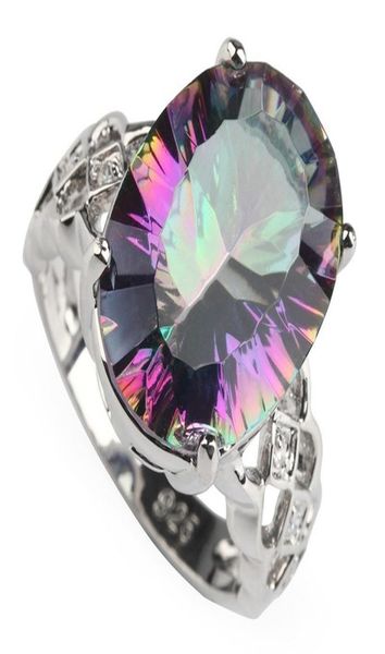 

shunxunze exquisite gifts bohemia engagement wedding rings for men and women rainbow cubic zirconia accessories rhodium plated r753708056, Silver