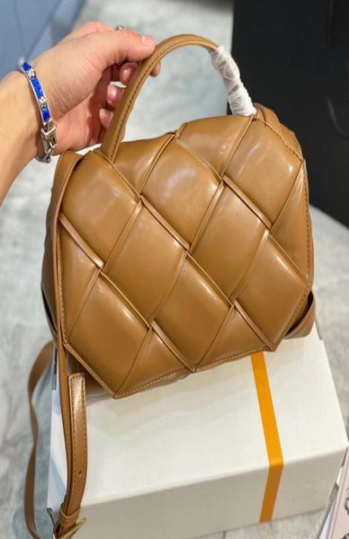 

fashion woven bag women leather handbag zipper purse crossbody messenger bags adjustable belt shoulder bag pleated plaid padded pi1269846