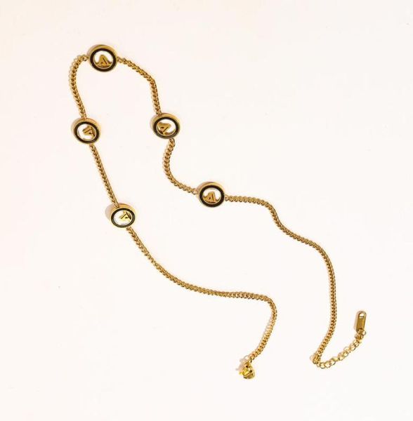 

women necklace choker chain 18k gold plated stainless steel designer letter necklaces pendant statement fashion wedding jewelry ac9003090, Silver