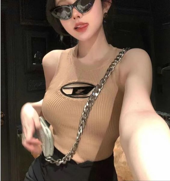 

cropped t shirts women knits tee knitted sport tank woman vest yoga tees, White