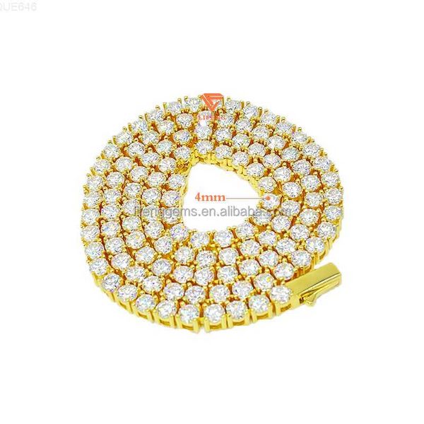 

lifeng jewelry 3mm 4mm luxury hip hop tennis diamond chain vvs diamond chain iced out hip hop luxury moissanite tennis chain, Silver