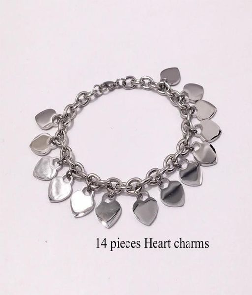 

silver rose gold chains women bracelets stainless turn to heart pendant charms pulsera letters6943124, Golden;silver