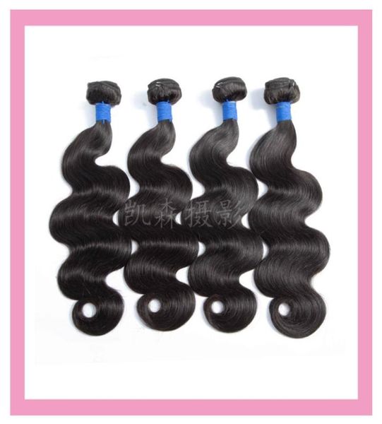 

4 bundles body wave brazilian virgin hair silky straight four pieceslot hair wefts natural color whole remy hair extensions6897371, Black