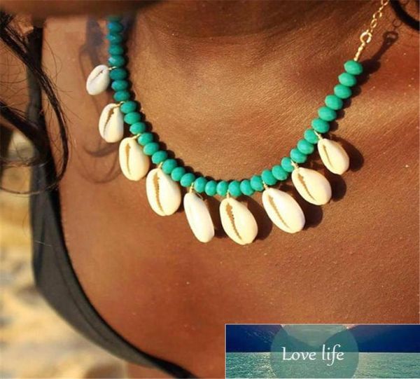 

boho puka sea shell necklace for women red beads choker cowrie pendants necklaces conchas seashell jewelry collier femme factory p1901132, Silver
