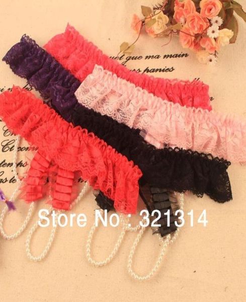 

women039s lace pearls underwear g strings lingerie briefs panty thong string of pearls5723900, Red;black