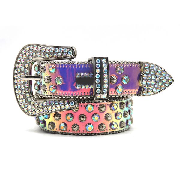 

fashion bb belts for womens mens belt with colorful rhinestone ceinture as gift, Black;brown