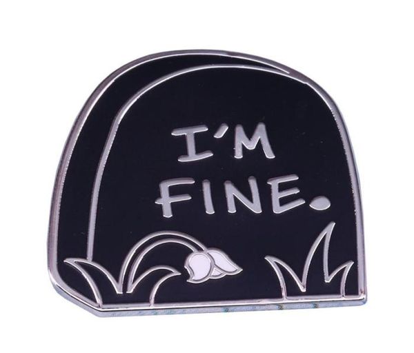 

i039m fine tombstone enamel pin grave brooch flower badge creepy halloween gift dead morbid jewelry hat lapel pins black6236817, Blue