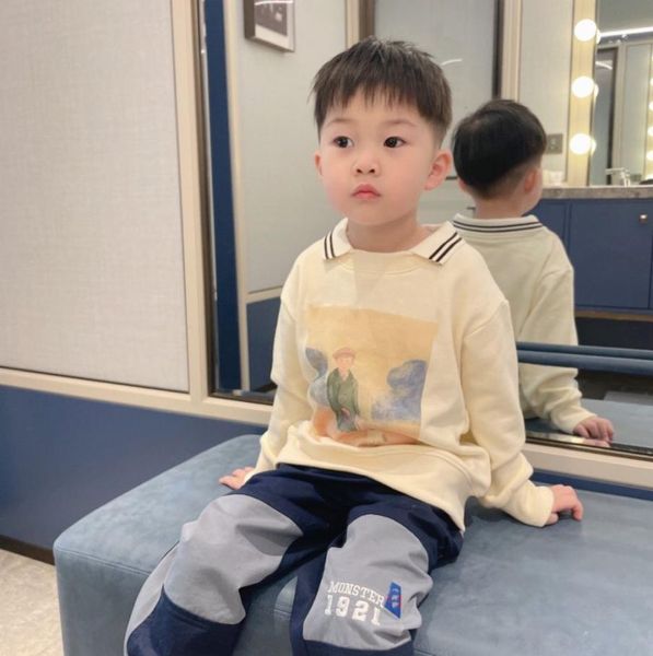 

kids baby boy cartoon sweatshirt cute toddler long sleeve girls autumn sppring casual pullover cotton baby hoodi8150524, Black