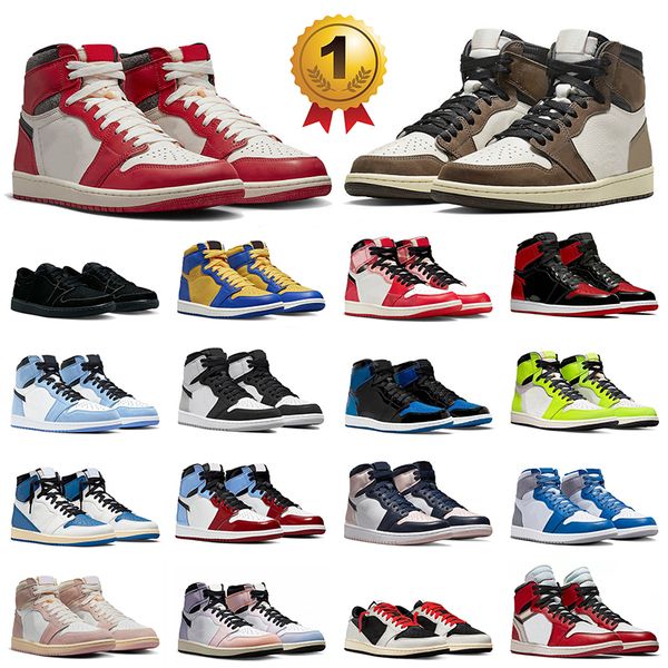 

5a quality 1s og basketball shoes for mens women ts mocha lost found black phantom spider-verse bred patent fragment skyline olive fearless