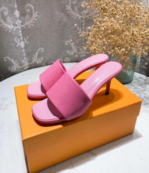 

2021 women sandals high heels rubber slide sandal platform slipper chunky 7 heel height shoes summer embossed flip flops with box6320699, Black
