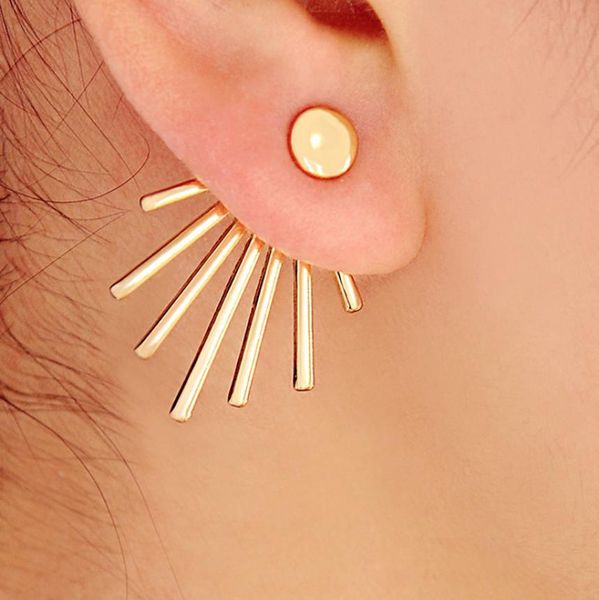 

whole split rear hanging lines earrings studs gold silver rose gold plated earring jewelry for geeks efe043901666, Golden;silver