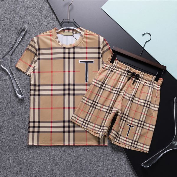 

designer mens tracksuits fashion design t-shirt pants 2 piece summer casual breathable short suit, Gray