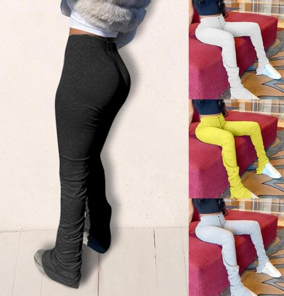 

women yoga pants high waist elastic pants summer stacked leggings bell bottom trouser split hem flare ruched running5730057, White;red