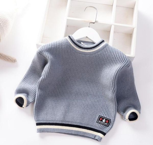 

autumn winter 2021 baby boys sweater children knitted clothes kids pullover jumper toddler striped european american style boy6753698, Blue