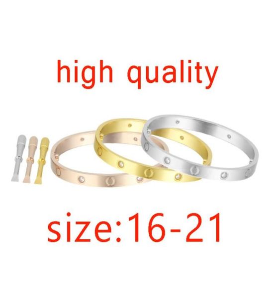 

designer bangle bracelet for man woman size 16 21 classic brand rose gold silver titanium 925s luxury jewelry women6162755, Black