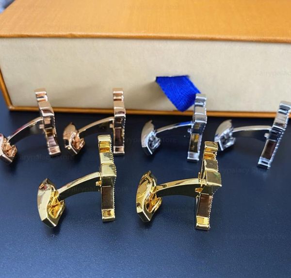 

luxury designer cufflinks cuff links for men advanced christmas gifts silver gold rosegold jewelry8259220