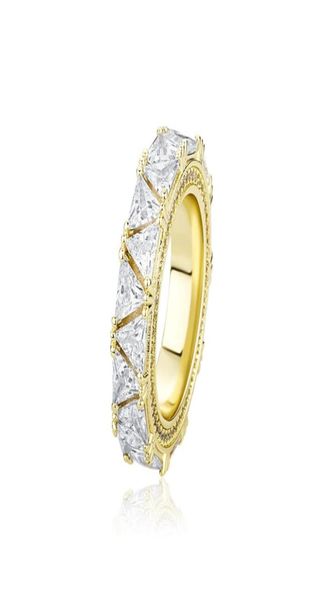 

micro paved with side stones triangular zircon male rings iced out charm cz men ring jewelry for gift8028514, Silver