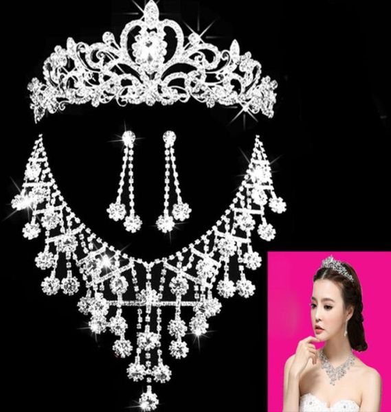 

bridal accessories bridal accessories chain crown wedding headwear three sets of wedding necklace8915986, Silver
