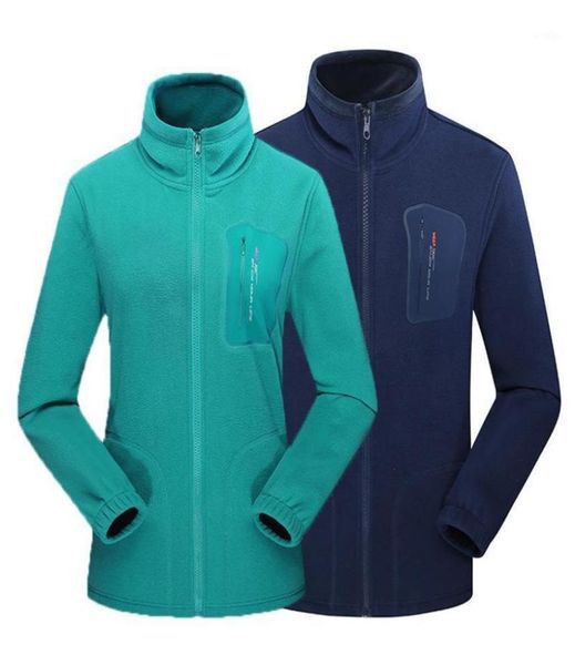 

men039s and women039s fleece jacket thickened warm sweater large cardigan outdoor double faced fleece solid color jacket16788075, Blue;black