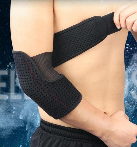 

elbow knee pads 1pcs sports safety compression arm sleeve elastic brace bandage adjustable tennis absorb sweat support guard5036665, Black;gray