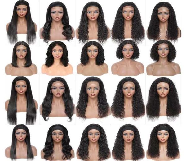 

brazilian human hair wig 4x4 13x4 lace front straight body deep wave jerry kinky curly full lace bob headband bleached knots 4x4 12772185, Black;brown