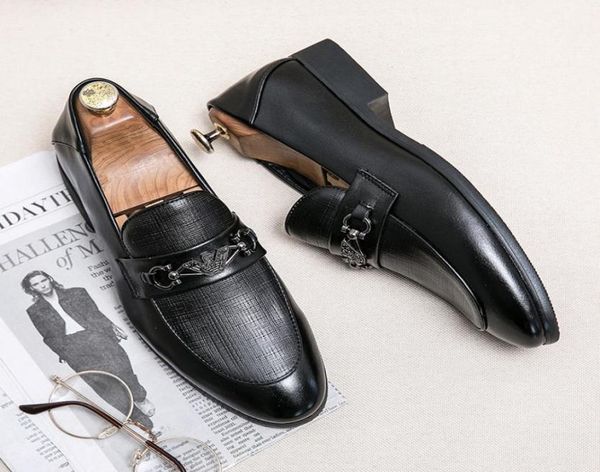 

men shoes 2021 new loafers dress office slip on casual business shoes classic comfortable spring autumn round toe pu leather dp0698595474, Black
