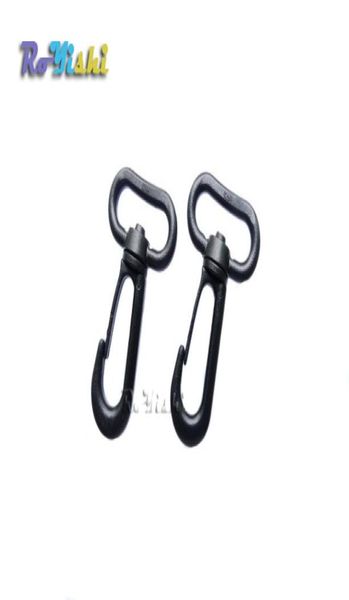

50pcspack plastic snap hooks rotary swivel backpack buckles webbing 25mm6043664, Black