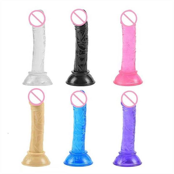 

toy massager 13.3cm portable mini soft jelly dildos small artificial sucker cup penis vagina anal plug toys for women masturbator