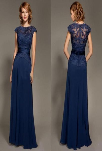 

2018 floorlength dark blue scoop neckline lace chiffon cap sleeves mother of the bride dresses mommy dress plus size mother of br7885391, Black;red