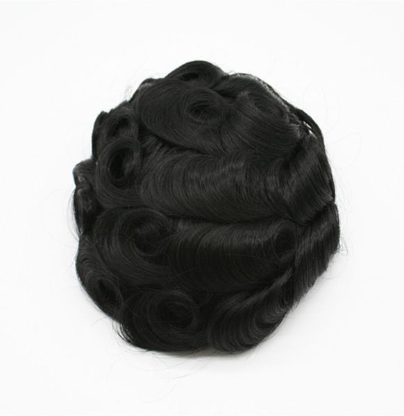 

full skin base human remy hair prosthesis men hairpiece toupee9568852, Black