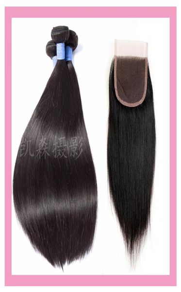 

peruvian human hair straight 830inch 3 bundles with 4x4 lace closure natural color mink silky straight with closure baby hair1341239, Black;brown