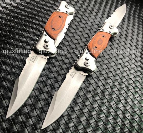 

new 133 inches russia extra large tactical double edged automatic knife outdoor folding knifes wood handle two blade hunting aut9590306