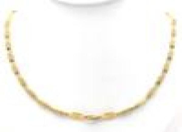 

18 k yellow gold stamp link pendant accessories flat chain solid necklace mens womens gift 550 long 3mm2527483, Silver
