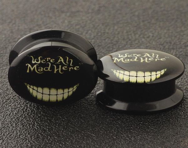 

logo acrylic ear plug expanders uv earring gauges lobe stretcher tragus body piercing jewelry flesh tunnels mix 416mm2229659, Silver