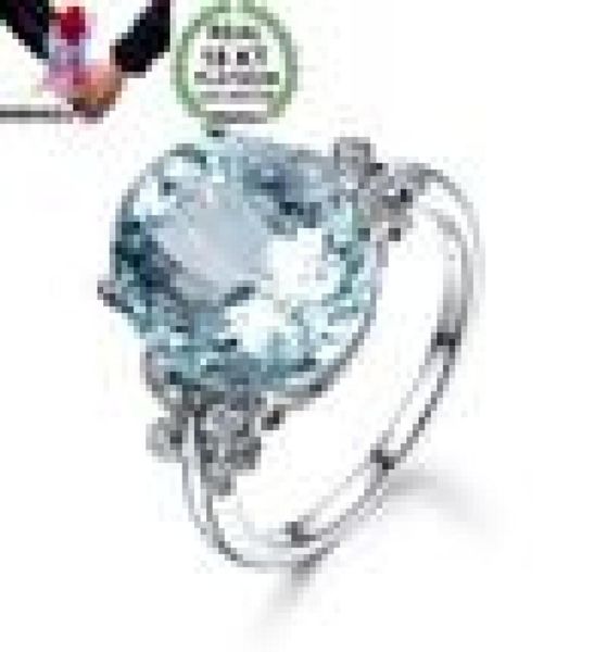 

omhxzj whole european rings fashion woman man party wedding gift oval white light blue z zircon 18kt white gold ring rr6475182307, Golden;silver