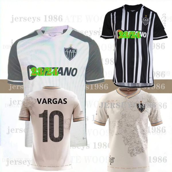 

atletico mineiro home men soccer jerseys special edition 23 24 fred cazares otero moura elias robinho valdivia adilson santos football shirt, Black;yellow