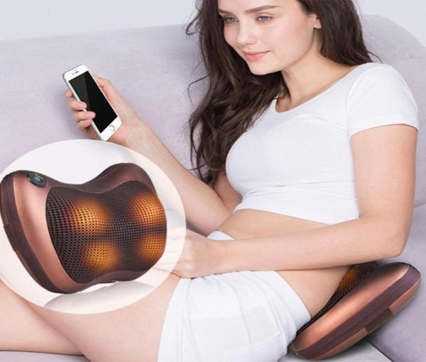 

r relaxation massage pillow vibrator electric shoulder back heating kneading infrared therapy pillow shiatsu neck massager2207987